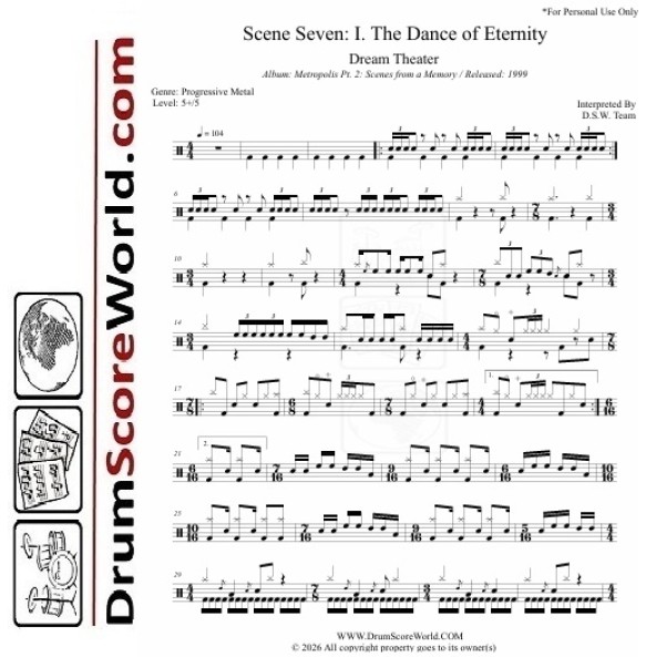 Dream Theater - The Dance of Eternity | Drum Sheet